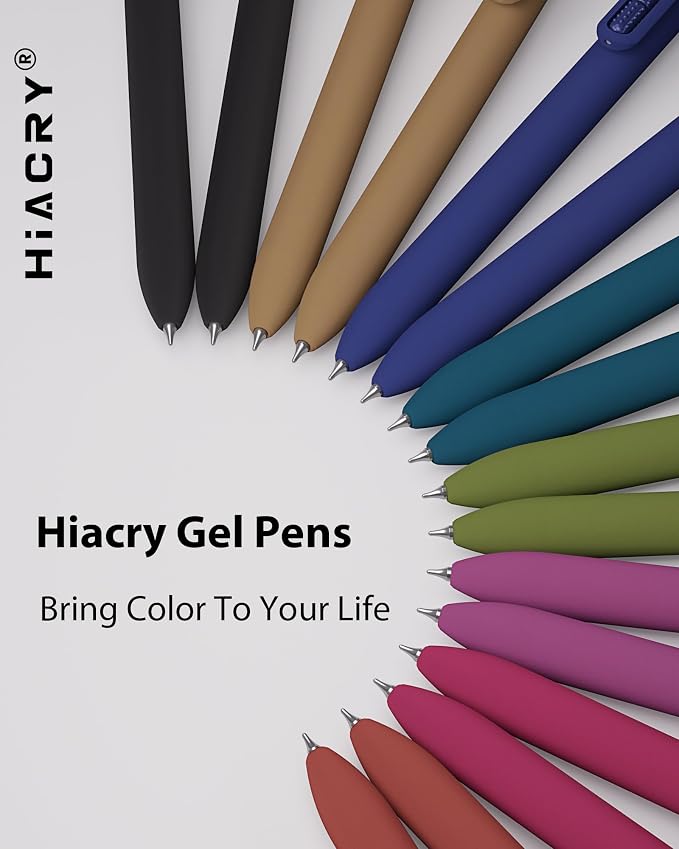 Hiacry 16 Pack Gel Pens, Quick-Dry Long Lasting Black Ink-0.7 MM Fine Point | Smooth Writing Fidget Pens,Stress Relief, No Smear, No Bleed, Journaling,Note Taking, Work, School, Office, Students & Adults
