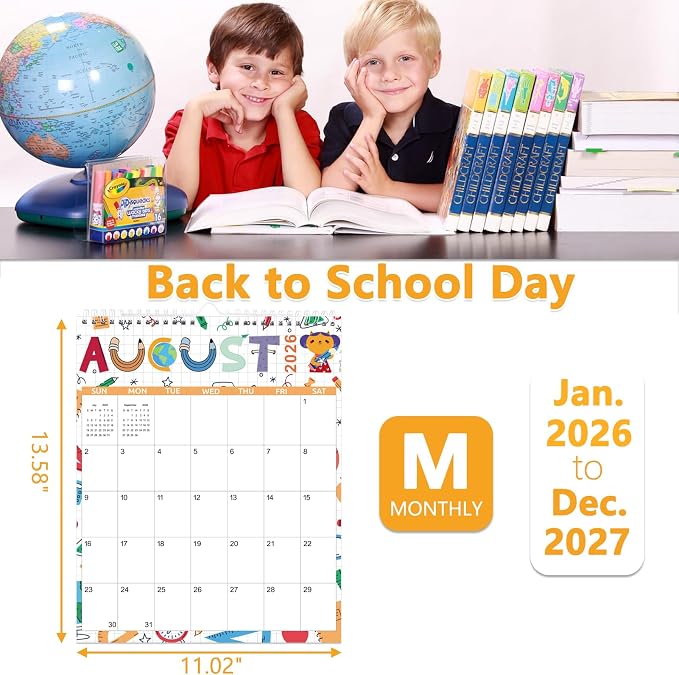 Wall Calendar 2025-2027, Large Calendar 2025-2027 for Wall - Runs From September 2025- June 2027-14" x 11", Perfect for Organizing at Home, Office & School