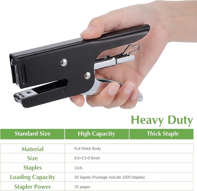 Fullhawl Homecoming Mum Supplies, Stapler Heavy Duty with 1000 Staples and Staples Remover, Handle Craft Stapler Homecoming Week Supplies for Back to School Football (Flower Not Included) (Black)