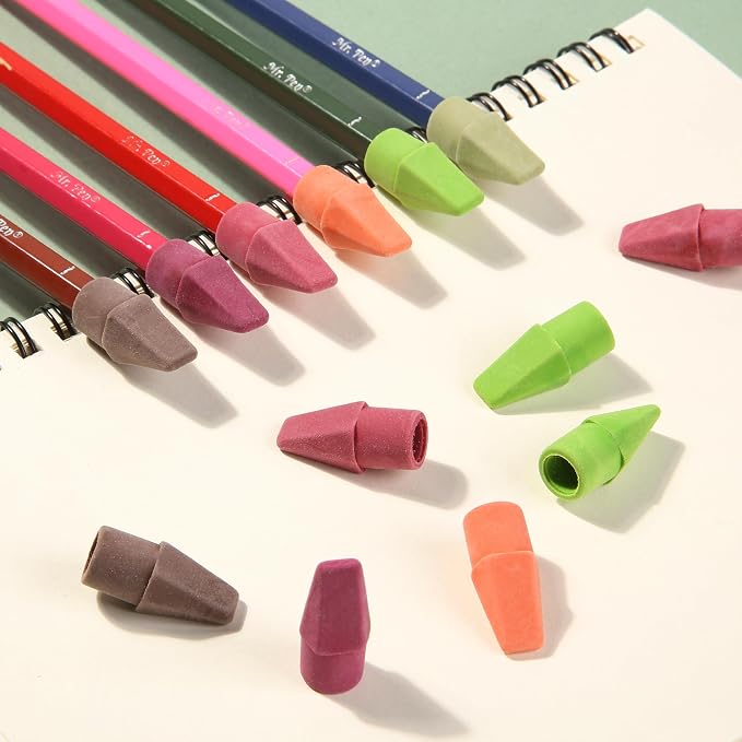 Mr. Pen- Pencil Erasers Toppers, 120 Pack, Late Harvest Color Scheme | Latex Free, No Smudge, Mr Pen Erasers for Pencils