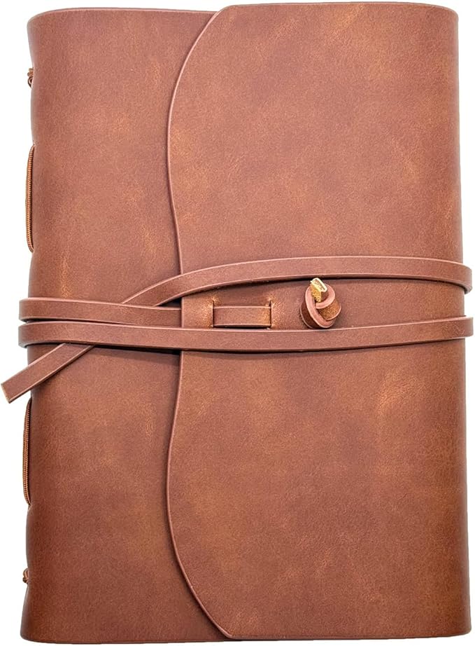 CooLeathor Dark Brown Notebook Journal - Leather Journals for Writing Small Size Diary 5.5x7.5 Inch, Notepad For Women and Man, Gifts,Work,Travel