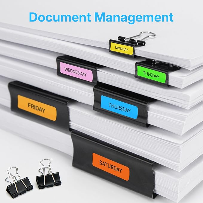 OWLKELA 200 Pcs Binder Clips, Assorted Sizes, Black | Metal Paper Clamps, Paper Binder Clip, Ideal for Office, Home and School Supplies