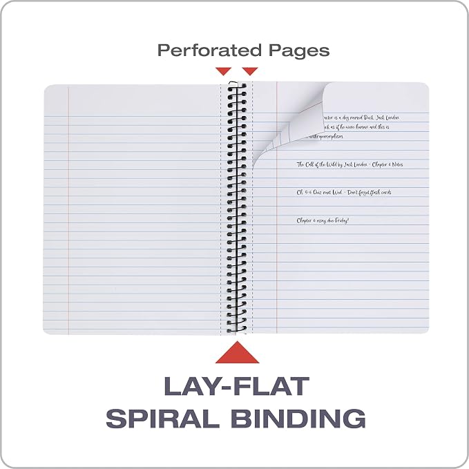 Oxford Spiral Composition Notebooks, Wide Ruled Paper, 9-3/4 x 7-1/2 Inches, 80 Sheets, Black Marble Cover (64950), 4 Count (Pack of 6)
