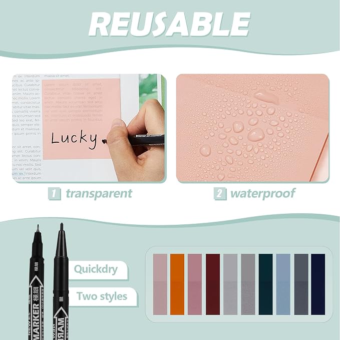 Jutom 38 Pcs Book Annotation Kit for Bible Journaling Study, Aesthetic Highlighters Pens, Index Tabs, Sticky Notes, Markers for Annotating Books Bible Page Tabs Supplies(Earth Tones,Square)