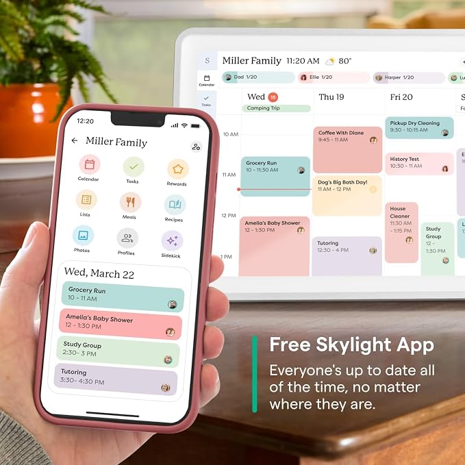 Skylight Calendar 2 - 15-inch Full HD Touchscreen Digital Calendar, Featured on Wirecutter - Wall Planner & Interactive Chore Chart, Smart Family Organizer, 16GB Storage, Wi-Fi, Wall Mount Included - Shadow Box, Silver