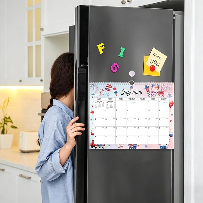 2026-2027 Wall Calendar - 18 Months Wall Calendar 2026-2027 with Thick Paper, Jul 2026 - Dec 2027, 14" x 11", Twin-Wire Binding, Home or Office Calendar for Easy Organizing