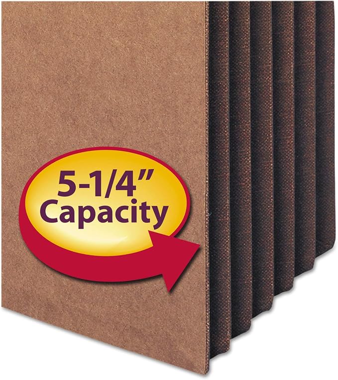 Smead Tuff Expanding Pockets, Set of 10 Accordion File Organizers for File Folders, Straight-Cut Tab, 5-1/4 inch Expansion, Letter Size, Office Supplies, Document Organizer (73390)