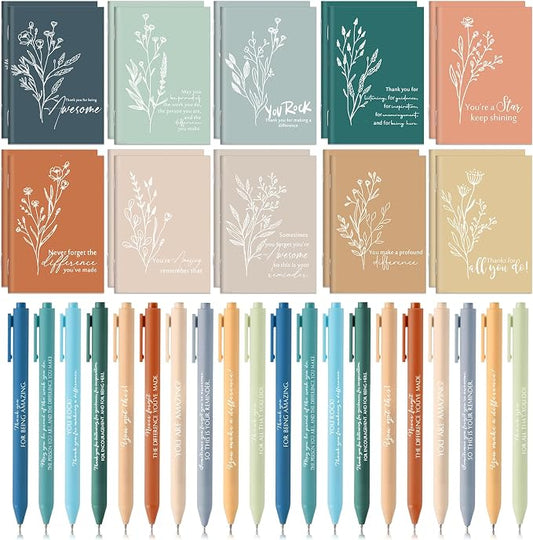 Tellingyou 40 Pcs Positive Affirmation Gifts Set Gratitude Notebooks with Pens Mini Motivational Encouragement Notepads Back to School Gift Journal for Students Teacher Women Stress Relief Self Care