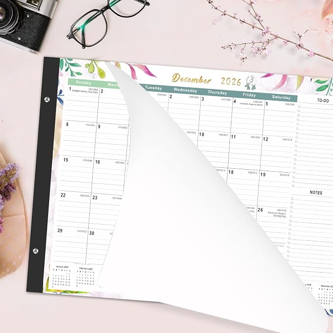 Gannyfer Desk Calendar 2026-2027 - 18 Month Large Desk Calendar 2026, Use from July 2026 to Dec 2027, 22" x 17" Desktop Pad Calendar, Office Supplies Perfect for Planning and Organizing In Your Home, School or Office