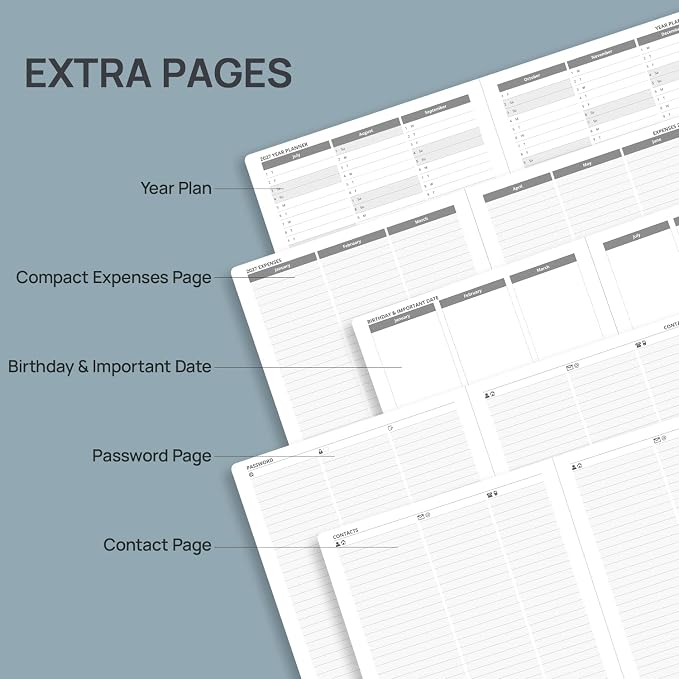 POPRUN 2027 Planner Weekly and Monthly, Large 8.5" x 10.5" Calendar, Jan 2027- Dec 2027 Agenda, Daily Appointment Book with Hourly Time Slots, Monthly Tabs, Hardcover, 100 GSM - Black