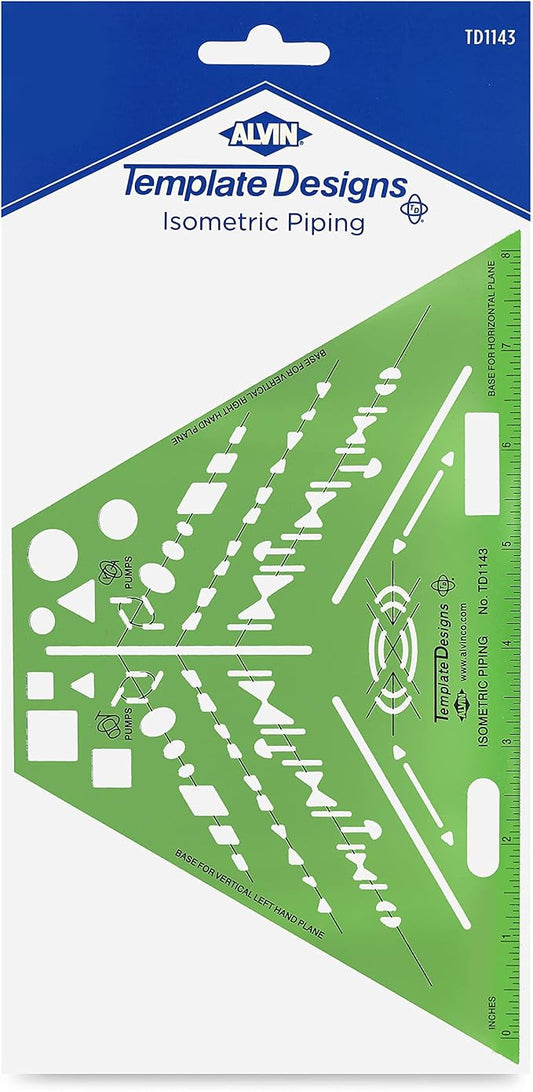 Alvin, TD1143, Isometric Piping Template, 8.5" x 5.25" x .030"