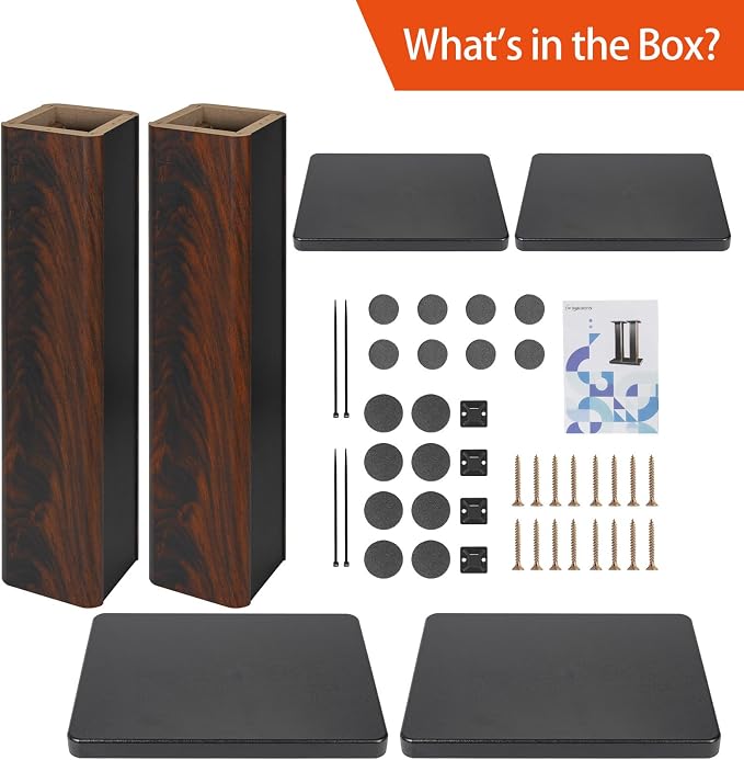IBVIVIC Pair-24 Inch (60CM)-Wood Speaker Stands, 110lbs Weight Capacity | for Home-Cinema HiFi Desktop and Satellite Speakers Monitor Stands, Enhanced Audio Listening Experience for Home Theaters