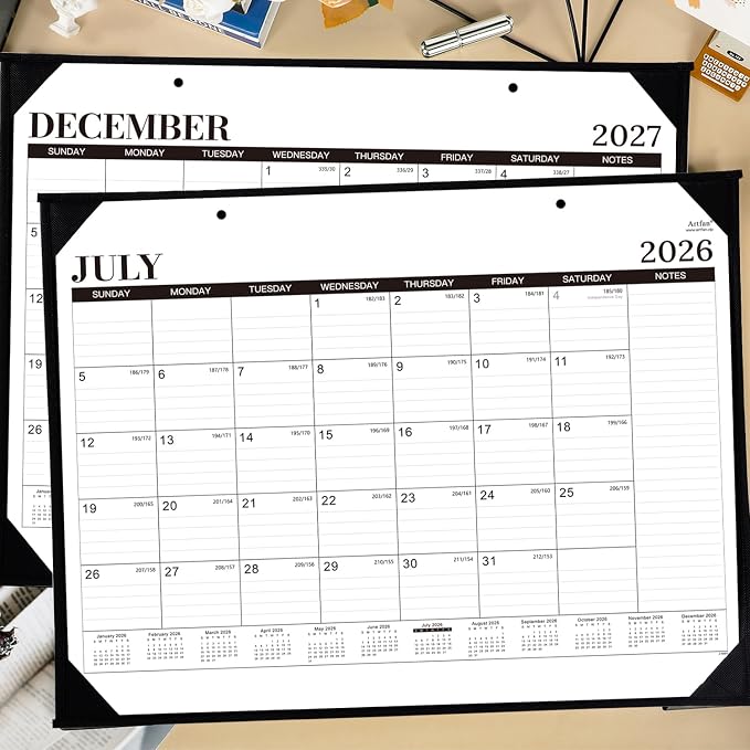 2026-2027 Desk Calendar - 18 Months Large Desk Calendar 2026-2027, Jul.2026 - Dec.2027, 22" x 17", 26-27 calendar Desk with Large Ruled Blocks, To-do List & Notes