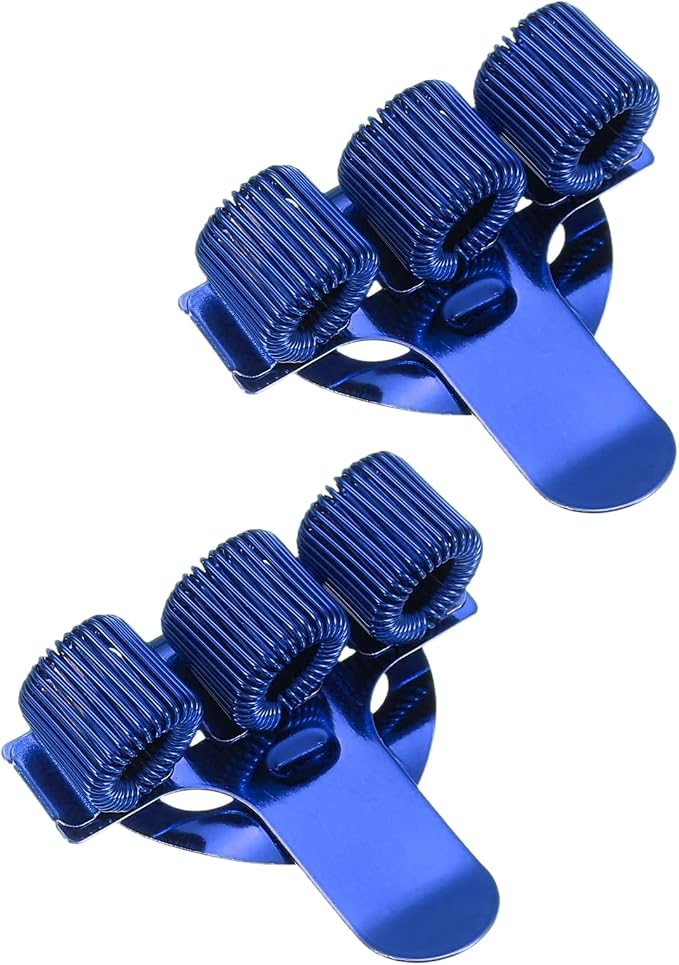 PATIKIL 2Pcs Pen Clip, 3 Holes Pen Holder Clip Metal Portable Spring Loop Organizer Universal for Notebook Journal Highlighter Office Business Pocket Clipboard Whiteboard, Dark Blue