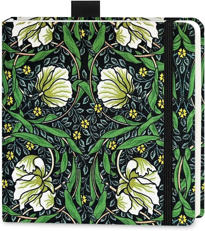 5x5 Handy Portable Handmade Cloth Fabric Hardcover Sewing Binding Travel Watercolor Paper 140LB/300gsm 20Sheets/40Pages Journal Mixed Media Pad Sketchbook. Morris Vine