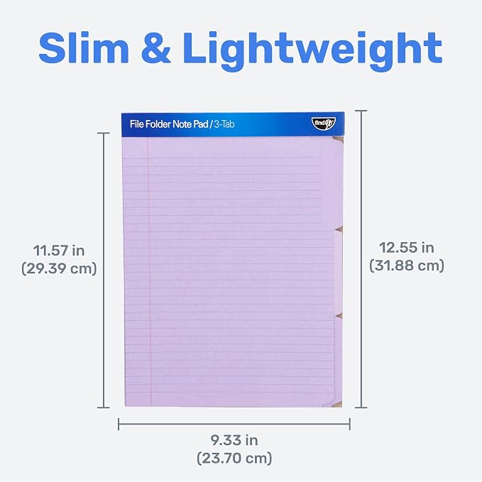 Find It File Folder Notepad - Pack of 12-9.5 x 12.5 Inch Notebook Organizer Folders for Filing, Document, and Clipboard Organization - Lavender | Wide-ruled clipboard-style pages, tear-out perforated sheets, great for office, home, and school filing or...