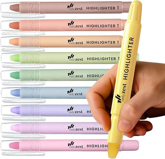 10 Pack Bible Safe Highlighters - Pastel Color, Wax Highlighters | No Bleed, Scripture Markers for Journaling, Study Accessories and School Supplies