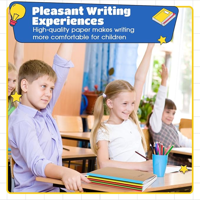 Henoyso 40 Pack Primary Composition Notebook, 9-3/4" x 7-1/2", Kids Primary Journal, K-2 Writing Notebook for Kids Student Draw Write Story Journal Half Blank Books(Stylish Color)