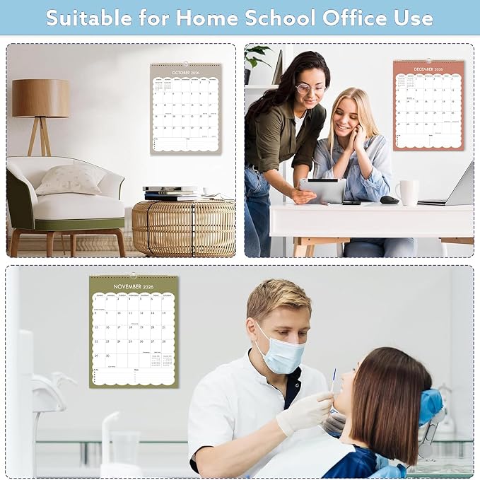 2026-2027 Wall Calendar - 2026-2027 Vertical Calendar Runs from Jul 2026 - Dec 2027, 11.5" x 14.5", Strong Twin-Wire Binding, Thick Paper, Hanging Calenar for Office, School, Home