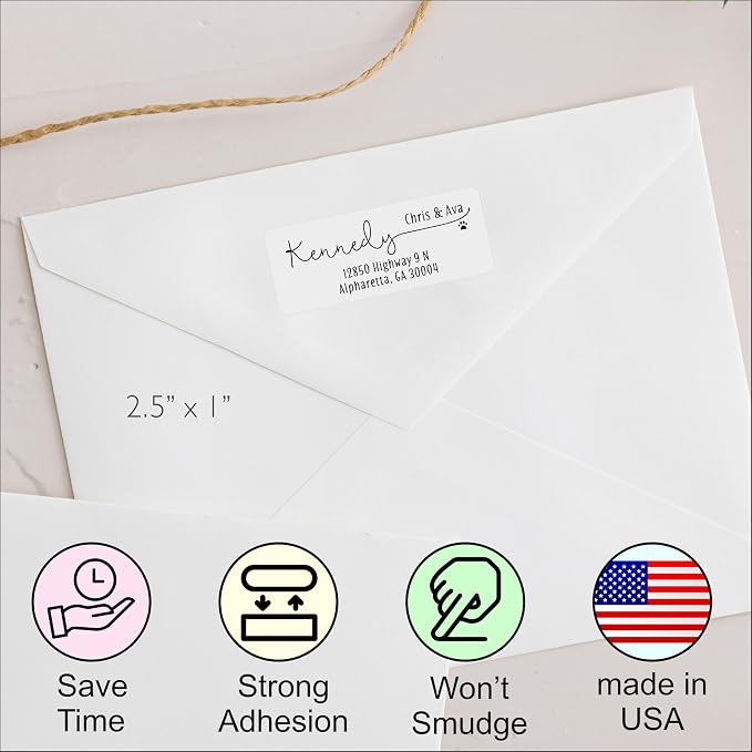 White Address Labels - Personalized Return Address Labels, Mailing and Shipping Labels for Envelopes, Packages, Business, Home by PrettySweetParty