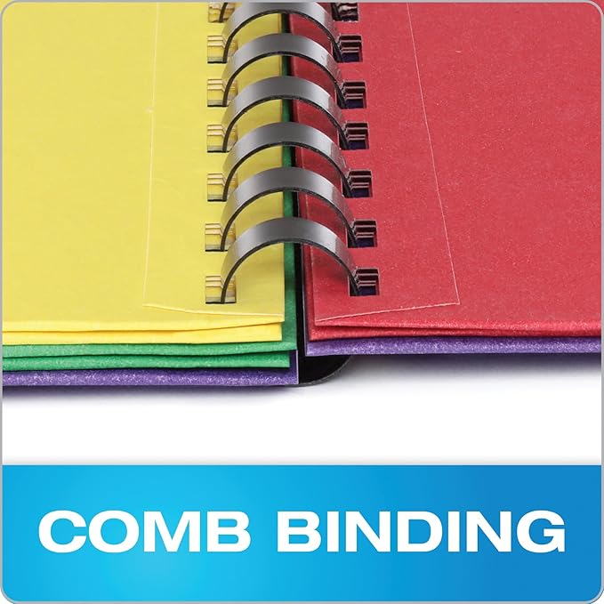 Oxford 8Pocket Organizer,Letter Size Folder with Plastic Comb Binding,Great for School Subjects,Assorted Colors (Red,Green,Yellow,Purple),For 8-1/2x11 Inch Papers,200 Sheet Capacity(99656)(Pack of 12)