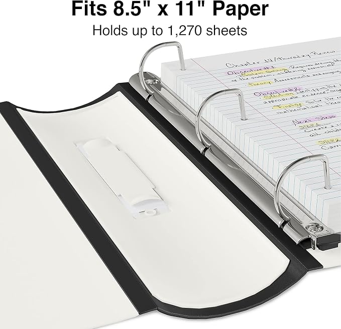 Staples Better Binder Heavy-Duty 5-Inch D-Ring View Binder, Reinforced Spine, Holds Up to 1,000 Sheets, White, for Office & Archiving