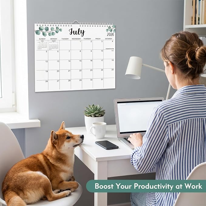 Comix 2026-2027 Wall Calendar, 18 Months Jul 2026 - Dec 2027 Monthly Planner, 120 GSM Thick Paper Lined Blocks, Hanging Calendar for Home Office Classroom, 14 x 11 Inch