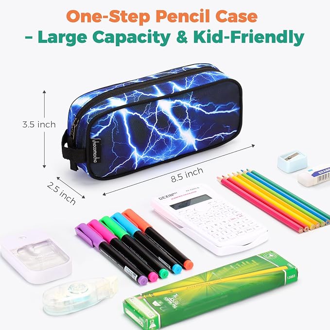 Choco Mocha Kids Pencil Case for Boys, Soft Zipper Pencil Pouch for Boys, Kids Pencil Case for School Game Print Pencil Bag for Toddler Boy, Black