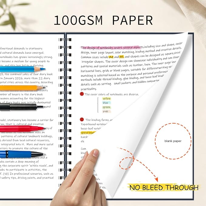 4 Pack Blank Spiral Notebook 8.5"x11" Hardcover Sketch Book | A4 large unlined,120 pages, 100gsm thick paper,for women men,for school office home note taking drawing,classic dark colors