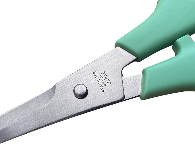 CANARY Japanese Craft Scissors with Wire Cutter 6.8", Soft Grip Handle, Sharp Japanese Stainless Steel Blade, Made in JAPAN, Green
