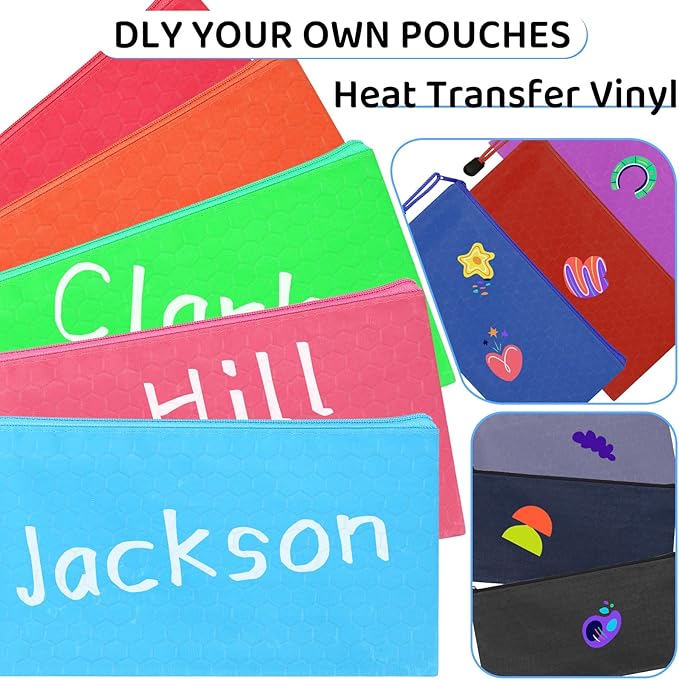 YOPCDJ 48pcs Pencil Pouch Bulk,Zipper Pouches,Waterproof Pencil Bags, Small Organizing Bags in 12 Colors for Classroom,Office Supplies Storage and Travel Accessories