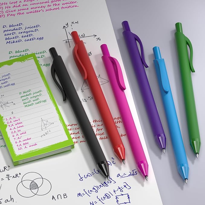 50 Pack Green Ink Pens - Bulk Pens, 1.0MM Medium Point Ballpoint Pens, Smooth Writing No Bleed Retractable Ball Point Pen (Green)