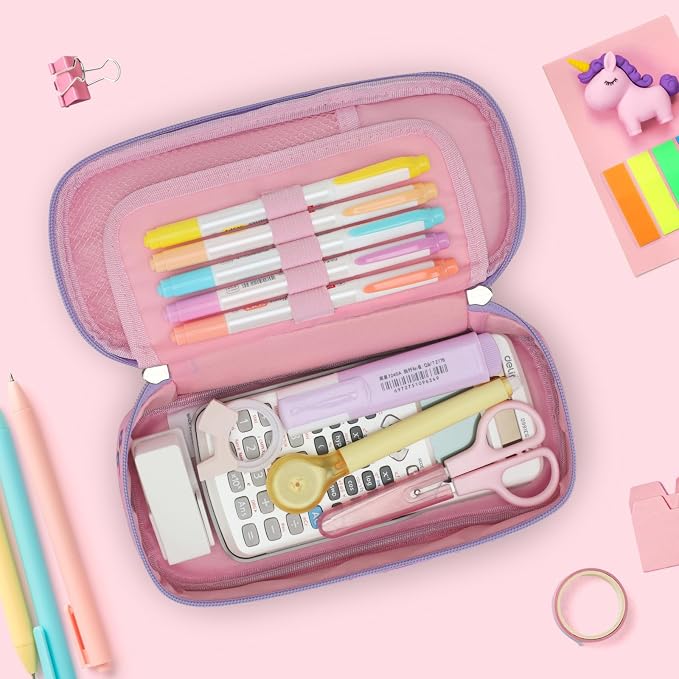 Bagseri Pencil Case for Kids - Special Cute Pencil Pouch for Girls Large Capacity Pencil Bag Aesthetic Kids Pencil Box for School (Pink Butterfly)