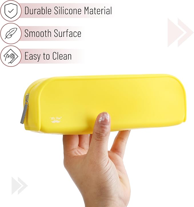 Mr. Pen- Silicone Pencil Case, Aesthetic Pencil Bag for Women, Makeup Pouch | Multifunctional Pouch for Stationery, Cosmetics and Electrical Goods Storage