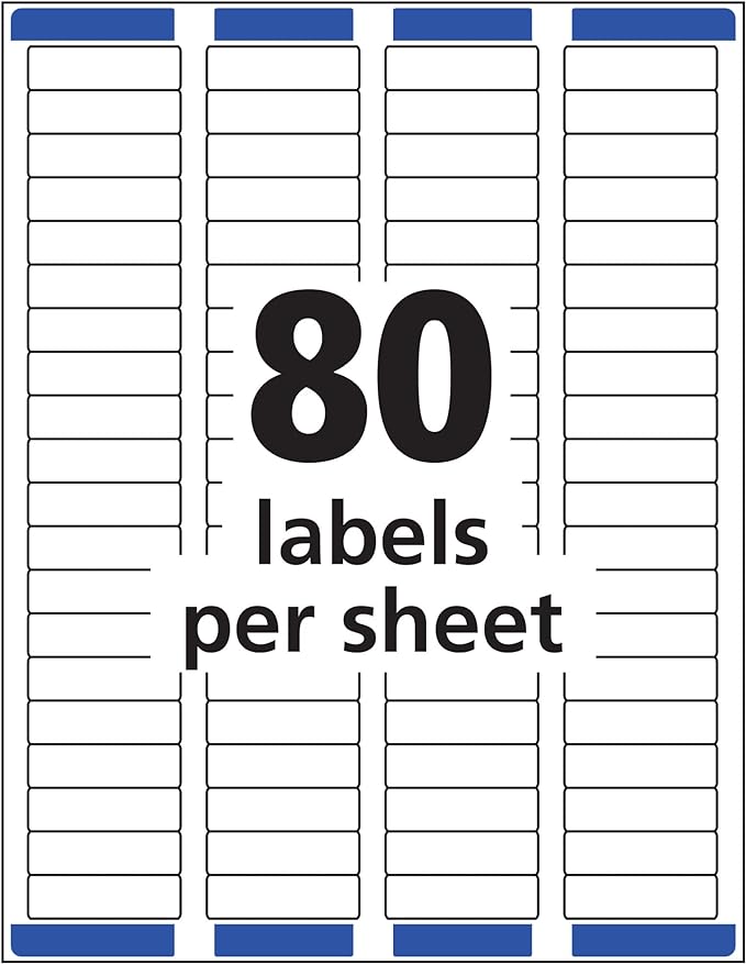 Avery Printable Return Address Labels with Sure Feed, 0.5" x 1.75", Matte Clear, 800 Blank Mailing Labels (15667)