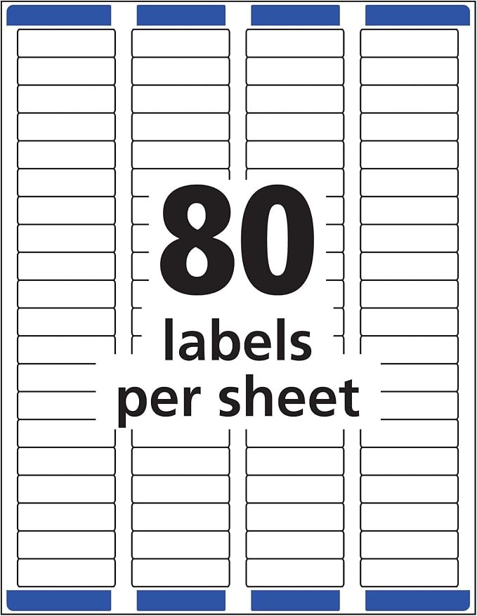 Avery Printable Return Address Labels with Sure Feed, 0.5" x 1.75", Matte Clear, 800 Blank Mailing Labels (18667)