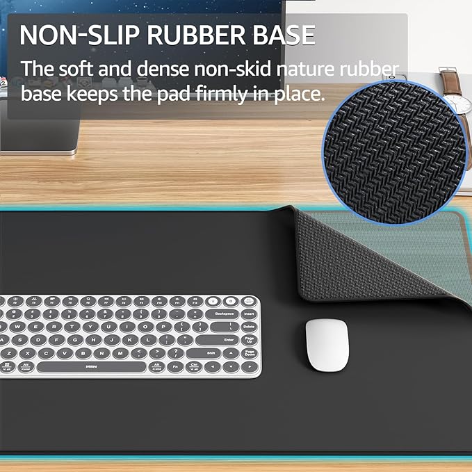 KTRIO Large Gaming Mouse Pad Desk Mat for Gamer, 35.4" x 15.7", Black, XXXL | Extended Size Design, Superior Micro-Weave Cloth, Non-Slip Rubber Base, Durable Stitched Edges, Water-Resistant Coating