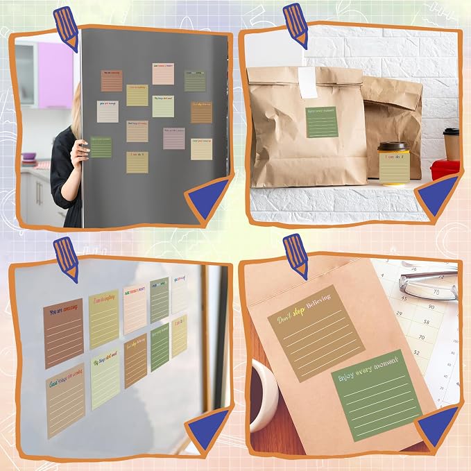 Yinder 24 Pcs Sticky Notes Gifts Bulk,Inspirational,Boho