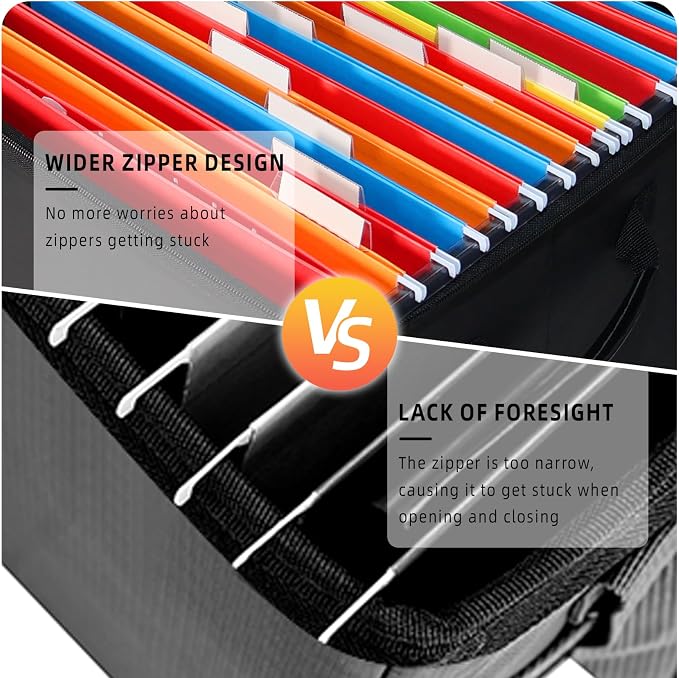 Fireproof File Box with PVC Slides for Hanging Folders, Collapsible Document Organizer Box for Home Office, Fireproof Filing Cabinet Storage Case, Tax Certificate File Organizer Fits Letter A4