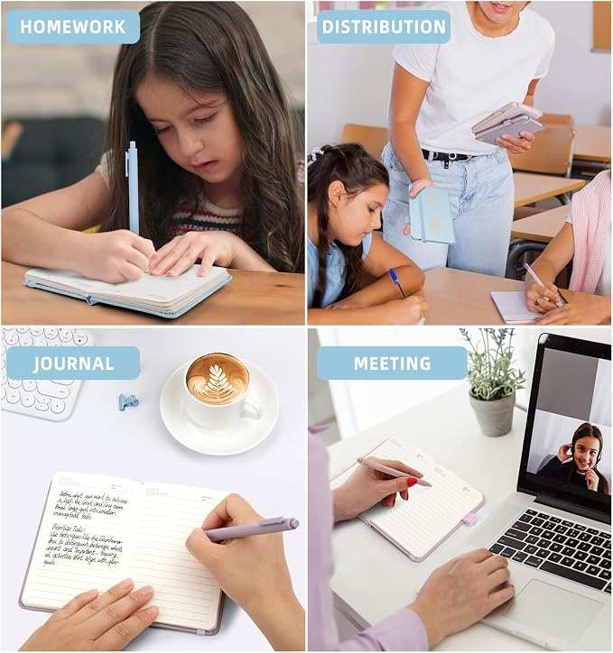 3 Pack Pocket Journaling Notebooks, A6 Small Notebook Total 360 Pages Journaling Notebooks For Note Taking Journals For Writing Mini Note Pads With Pen Holder 100 GSM Thick Paper(Pink,Blue,Purple)