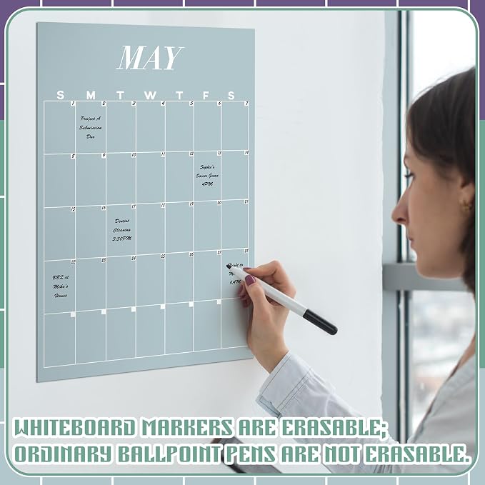 Fullhawl 2026-2027 Colorful Large Wall Calendar 12‘'x16‘'morandi Undated New Year Blank Planner Dry Ease Reusable Yearly Calendar 12 Month Annual Erasable Planner for Office Home Classroom