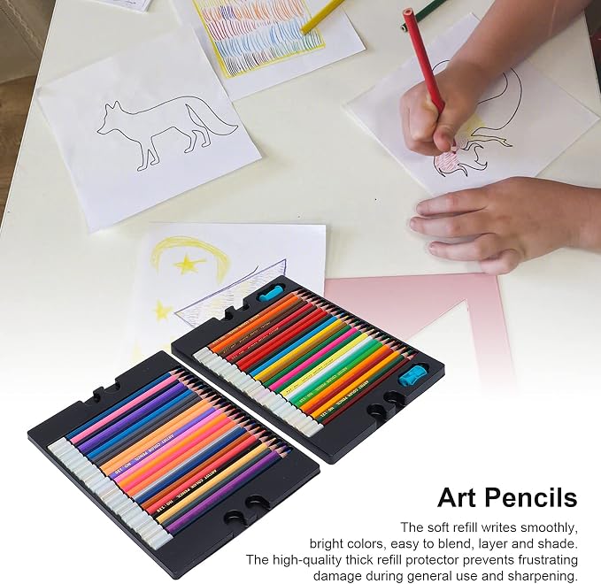Pastel Colors Colored Pencils Set, Oil Pastel Pencils for Artists, Colored Pencils Oil Based Soft Core Color Pencils Set For Painting Sketching (48 color lead)