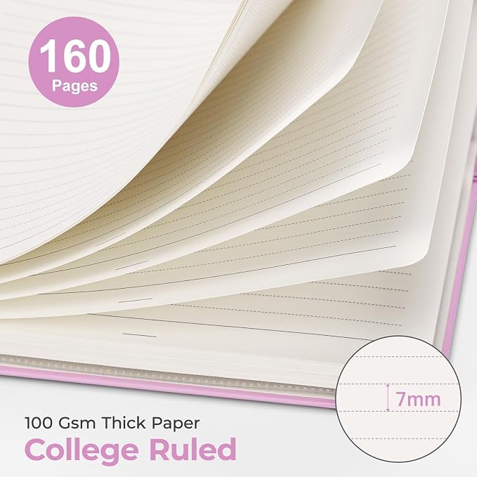 AHGXG Spiral Journal Notebook, 160 Lined Pages, A5 Size (5.7'' x 8.3'') | for Men & Women, Journaling, Writing, Work & Office, Hardcover, 100 GSM Thick Paper (Purple)