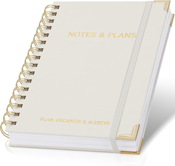 ZICOTO Aesthetic Daily Planner And Notebook With Hourly Schedule - Beautiful Spiral To do List Notepad For Work/Home to Organize Tasks And Appointments - Stylish School/Office Supplies Book For Women