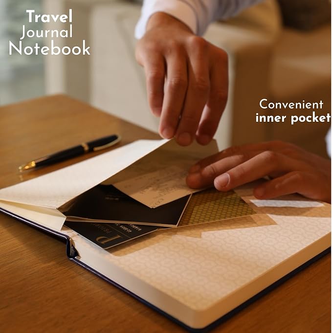 SETTINI® Hardcover Lined Journal Notebook A5 120 GSM Lay-Flat, Mocha Brown | lay-flat binding, 120 GSM thick paper, A5, lined, ribbon bookmark, elastic closure, for men