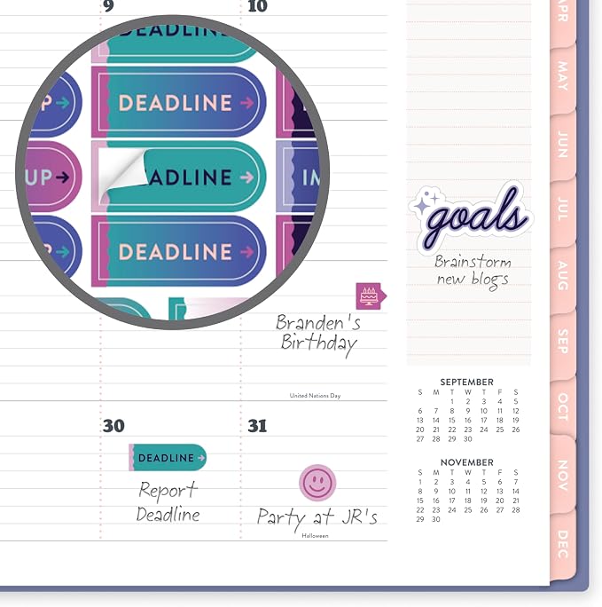 Mead Cambridge 2027 Planner, Weekly & Monthly, 15-Month Oct-Dec, 8.5" x 11", CatCoq, Berry Branches (CC01-905-27)
