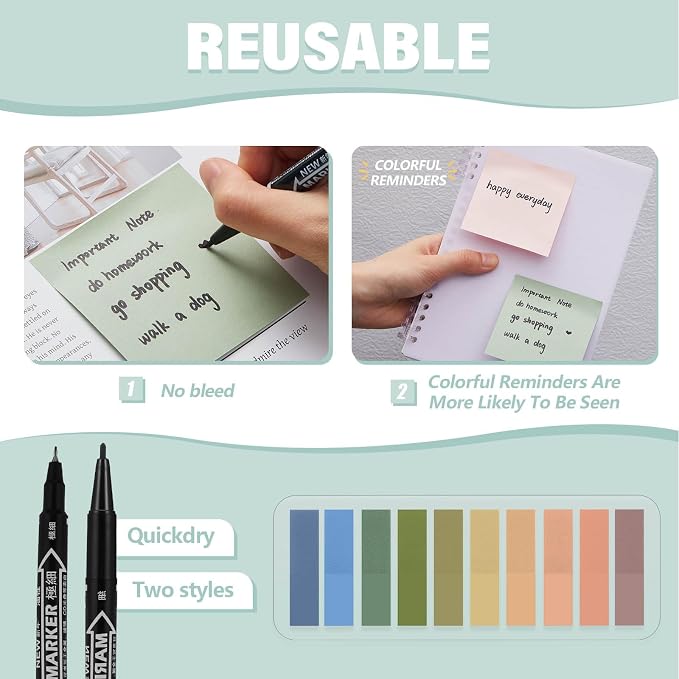 Jutom 38 Pcs Book Annotation Kit for Bible Journaling Study, Aesthetic Highlighters Pens, Index Tabs, Sticky Notes, Markers for Annotating Books Bible Page Tabs Supplies(Retro Color,Square)