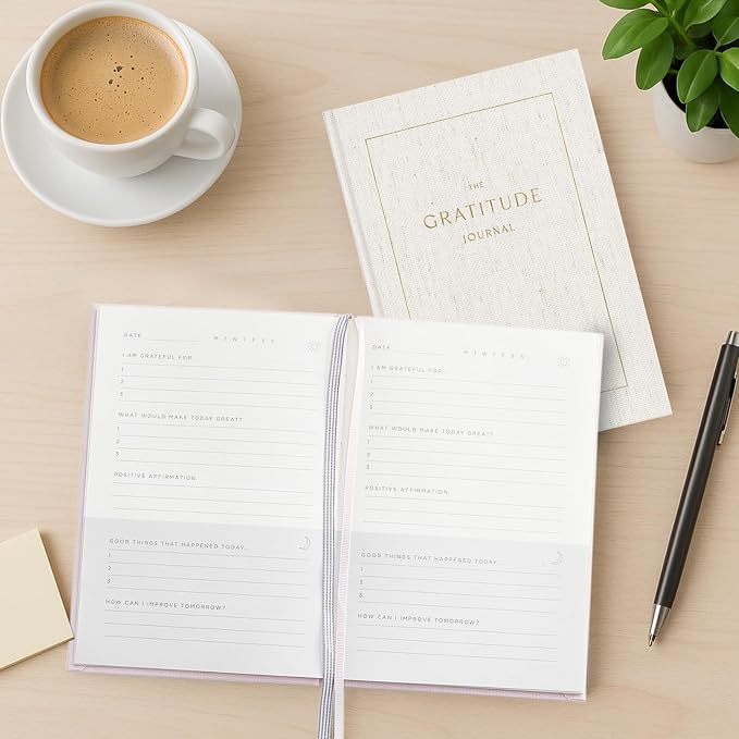 And Per Se Gratitude Journal – 5 Minute Daily Practice for Women with Prompts & Quotes – Undated Mindfulness & Happiness Notebook (Original Beige)