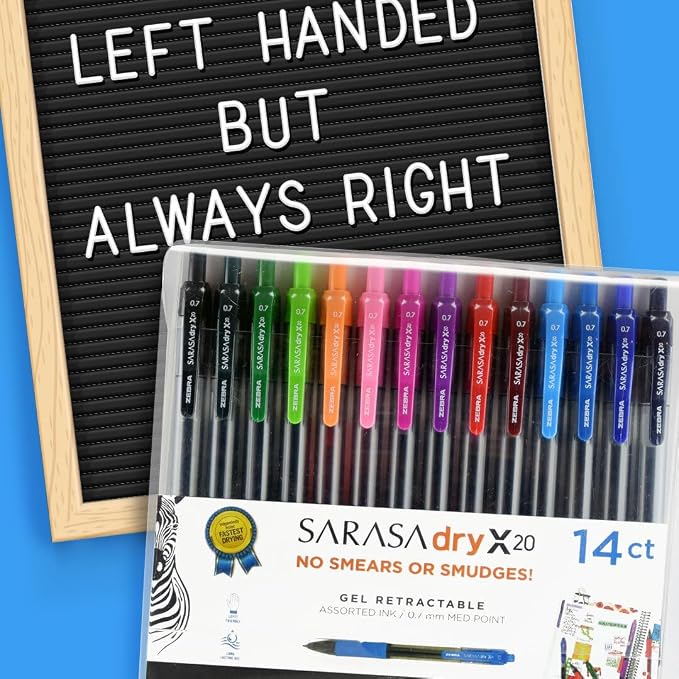 Zebra Pen SARASA X20 Retractable Gel Pen, Blue Ink, 0.7mm, 36-Pack