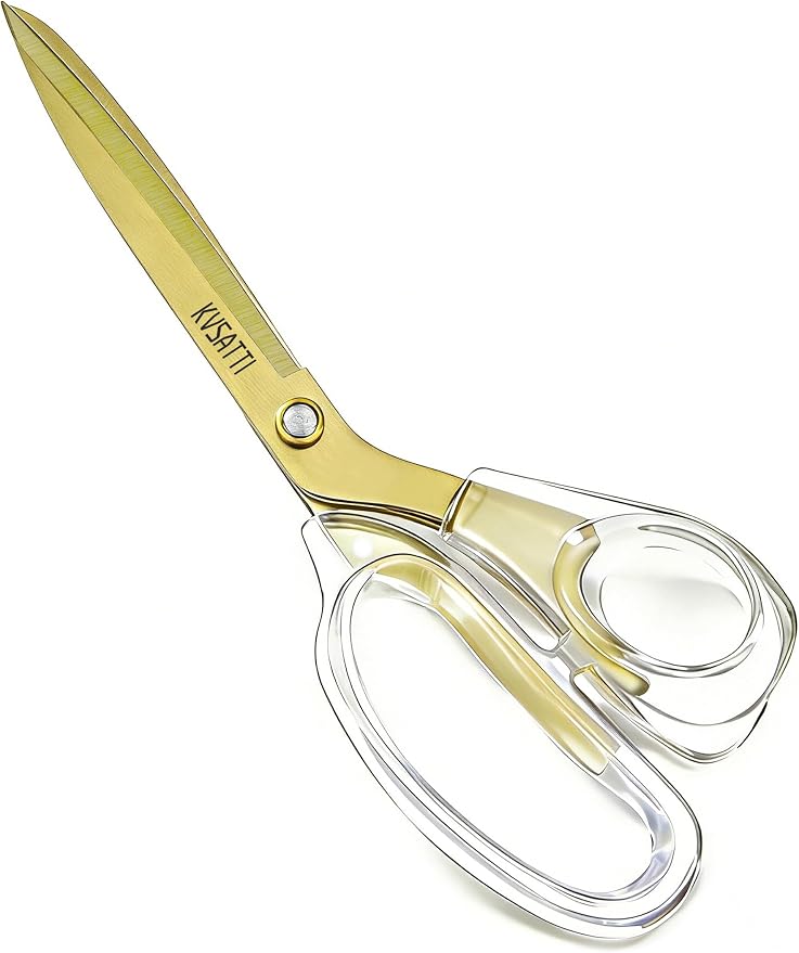 Scissors All Purpose Heavy Duty - Gold 9" Titanium Coated Stainless Steel Blades for Office Desk, Craft Art, School Classroom & Teacher Supplies, Right Hand Only